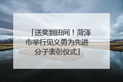 送奖到田间！菏泽市举行见义勇为先进分子表彰仪式