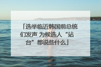 选举临近韩国前总统们发声 为候选人“站台”都说些什么