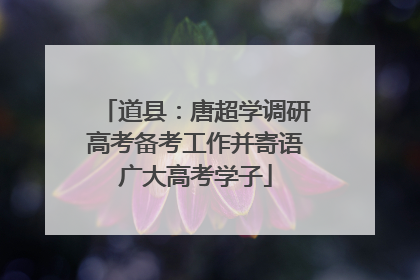 道县：唐超学调研高考备考工作并寄语广大高考学子
