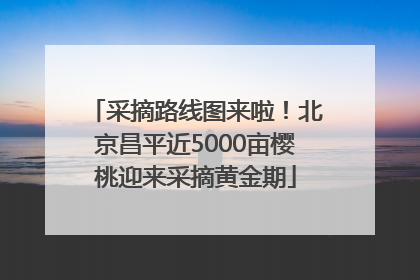 采摘路线图来啦！北京昌平近5000亩樱桃迎来采摘黄金期