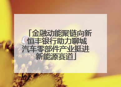 金融动能聚链向新 恒丰银行助力聊城汽车零部件产业挺进新能源赛道