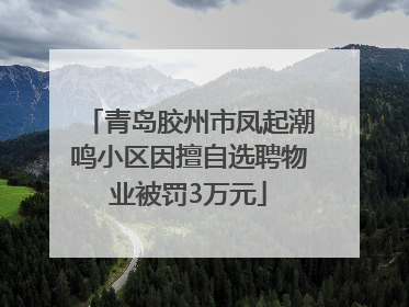 青岛胶州市凤起潮鸣小区因擅自选聘物业被罚3万元