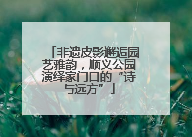 非遗皮影邂逅园艺雅韵，顺义公园演绎家门口的“诗与远方”