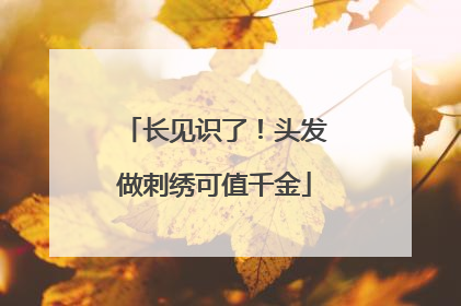 长见识了！头发做刺绣可值千金