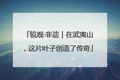 镜观·非遗｜在武夷山，这片叶子创造了传奇