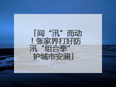 闻“汛”而动！张家界打好防汛“组合拳” 护城市安澜
