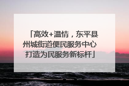 高效+温情，东平县州城街道便民服务中心打造为民服务新标杆