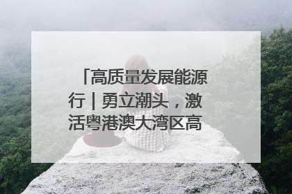 高质量发展能源行｜勇立潮头，激活粤港澳大湾区高质量发展动力源