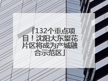 132个重点项目!沈阳大东望花片区将成为产城融合示范区
