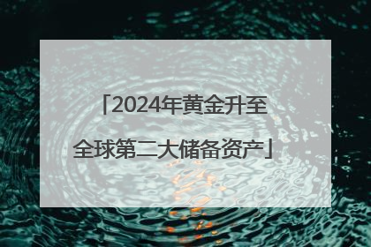2024年黄金升至全球第二大储备资产