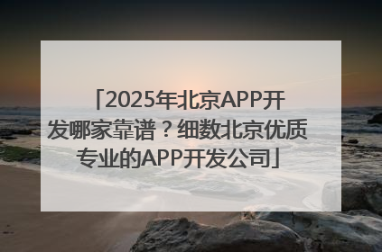 2025年北京APP开发哪家靠谱？细数北京优质专业的APP开发公司