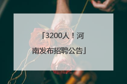 3200人！河南发布招聘公告
