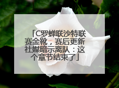 C罗蝉联沙特联赛金靴，赛后更新社媒暗示离队：这个章节结束了